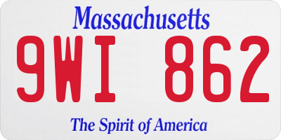 MA license plate 9WI862