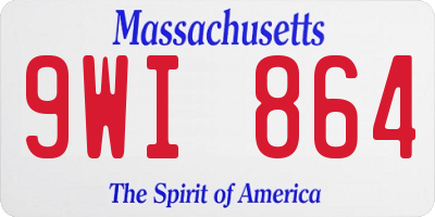 MA license plate 9WI864