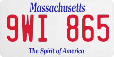 MA license plate 9WI865