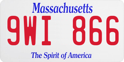 MA license plate 9WI866