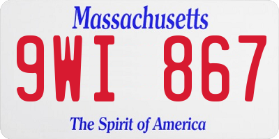 MA license plate 9WI867
