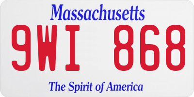MA license plate 9WI868