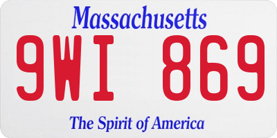 MA license plate 9WI869