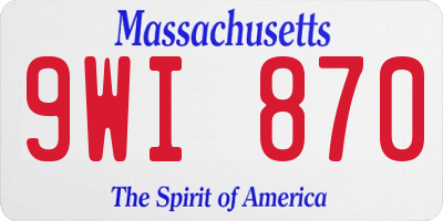 MA license plate 9WI870