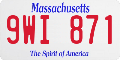 MA license plate 9WI871