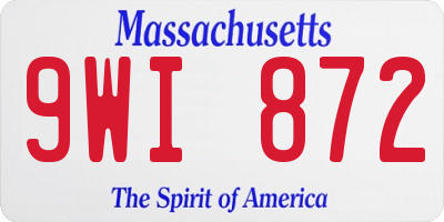 MA license plate 9WI872
