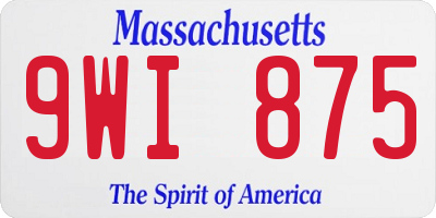MA license plate 9WI875