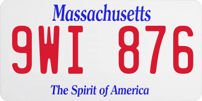 MA license plate 9WI876