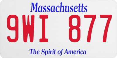 MA license plate 9WI877