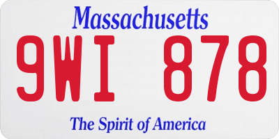 MA license plate 9WI878
