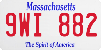 MA license plate 9WI882
