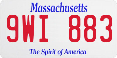 MA license plate 9WI883