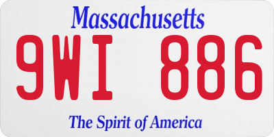 MA license plate 9WI886