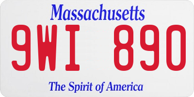 MA license plate 9WI890