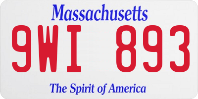 MA license plate 9WI893