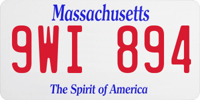 MA license plate 9WI894