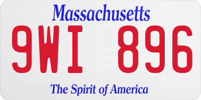 MA license plate 9WI896