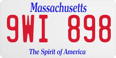 MA license plate 9WI898