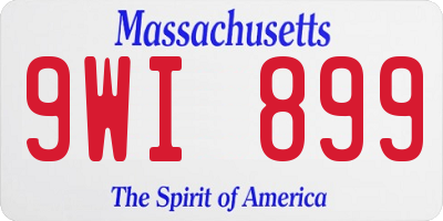 MA license plate 9WI899