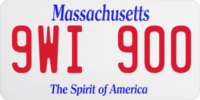 MA license plate 9WI900