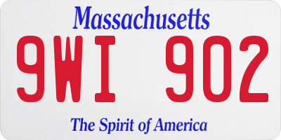 MA license plate 9WI902