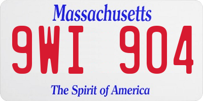 MA license plate 9WI904