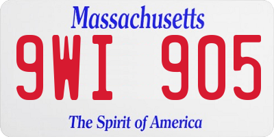 MA license plate 9WI905
