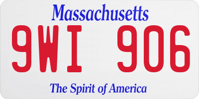 MA license plate 9WI906
