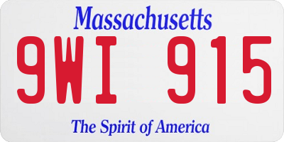 MA license plate 9WI915