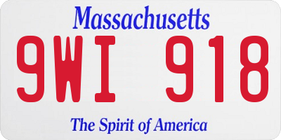 MA license plate 9WI918