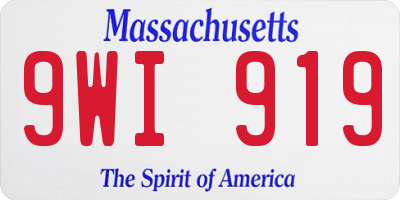 MA license plate 9WI919