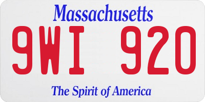 MA license plate 9WI920