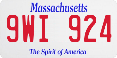 MA license plate 9WI924
