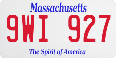 MA license plate 9WI927