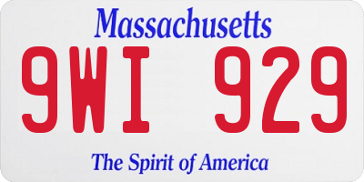 MA license plate 9WI929