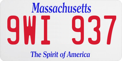MA license plate 9WI937