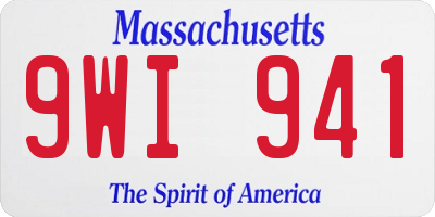 MA license plate 9WI941
