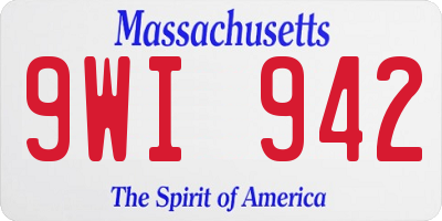 MA license plate 9WI942