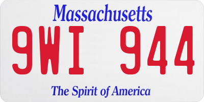 MA license plate 9WI944