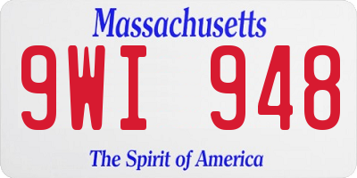 MA license plate 9WI948