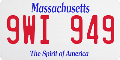 MA license plate 9WI949