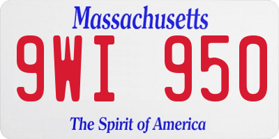 MA license plate 9WI950