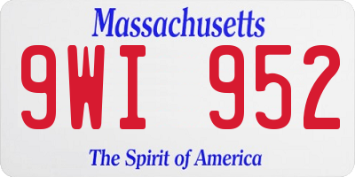 MA license plate 9WI952