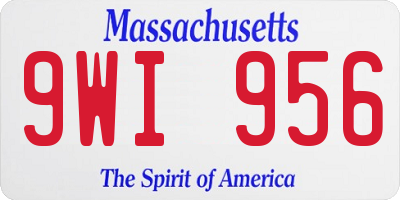 MA license plate 9WI956