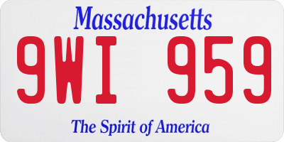 MA license plate 9WI959