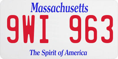 MA license plate 9WI963