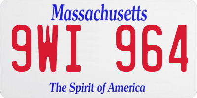 MA license plate 9WI964
