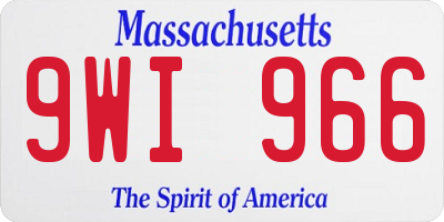 MA license plate 9WI966