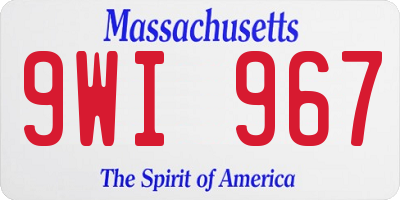 MA license plate 9WI967