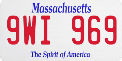 MA license plate 9WI969